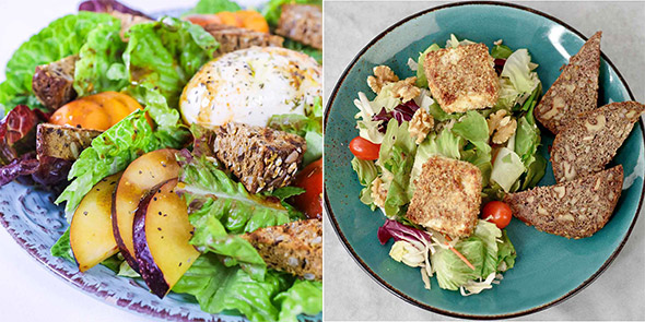 Lower Carb-Brot Croutons zum Salat und als Beilage